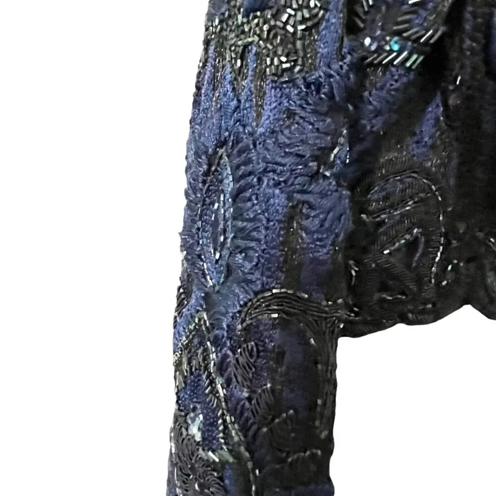Vintage Richilene for Saks 5th Avenue Beaded Two Piece Dress and Bolero Size 10